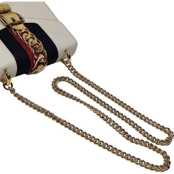 615630BD (X6) Gucci Shoulder Bag Sherry Line White Leather - Picture 3 of 9